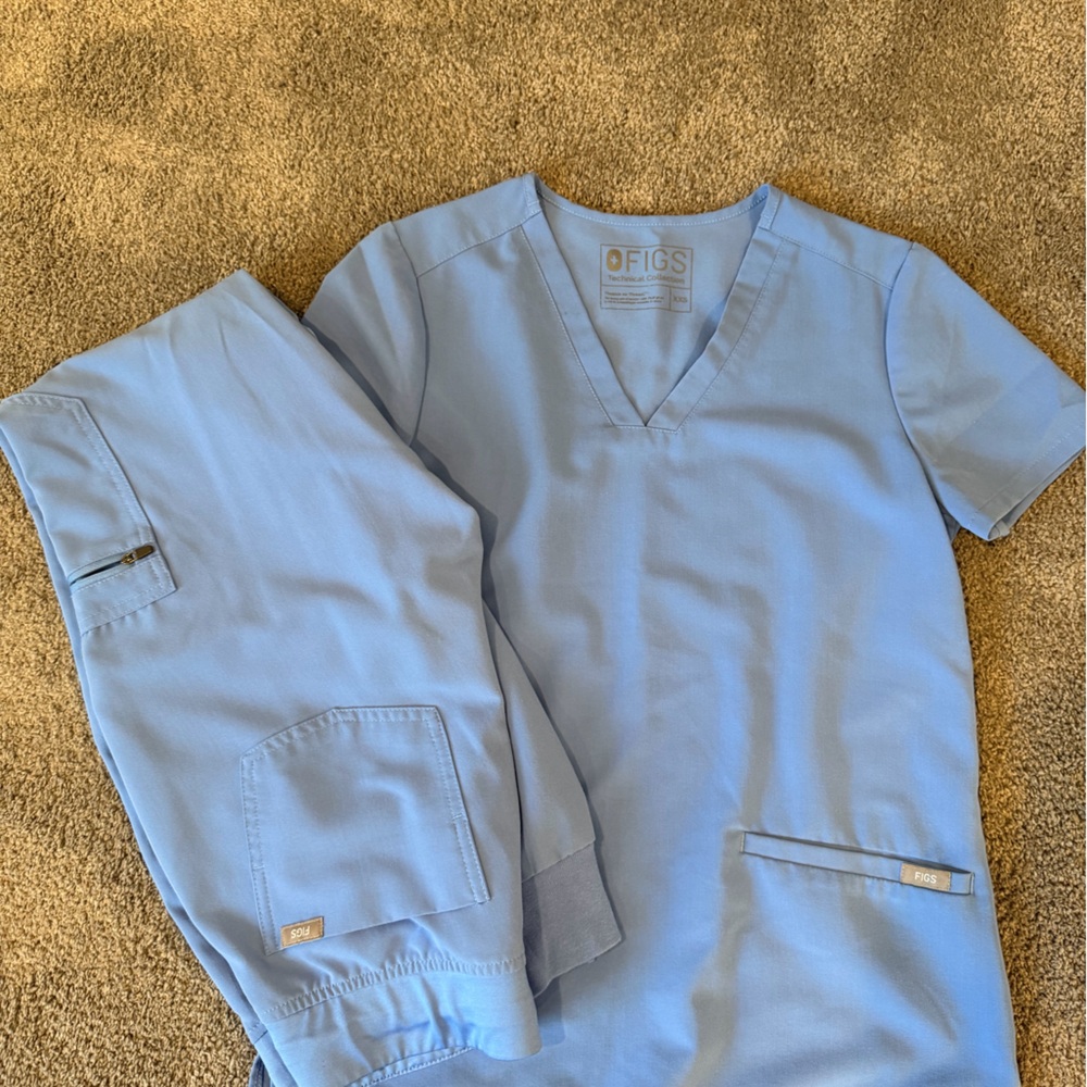 Figs Sky Blue Scrub Ensemble